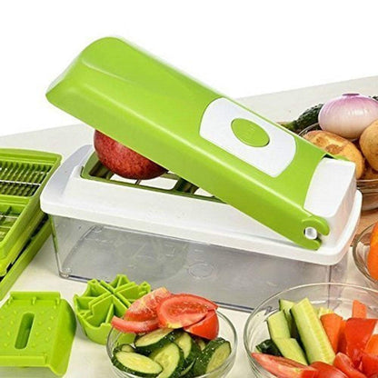 12-Piece Multifunction Vegetable Chopper Set – Food Slicer, Dicer, Grater & Cutter with Container for Fast Meal Prep
