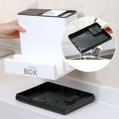 Kitchen Knife & Utensil Storage Rack – Multifunction Tableware Organizer for Countertop & Cabinet (Space-Saving Design)
