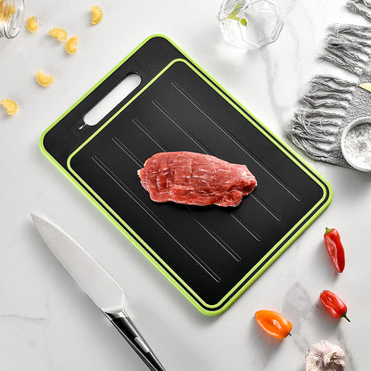 Multifunction Double-Sided Cutting Board with Defrosting Tray & Knife Sharpener – 4-in-1 Kitchen Chopping Board